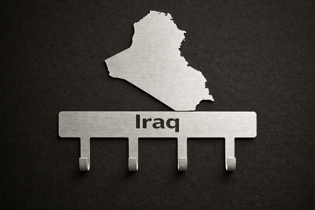 Iraq Map Outline Key Holder