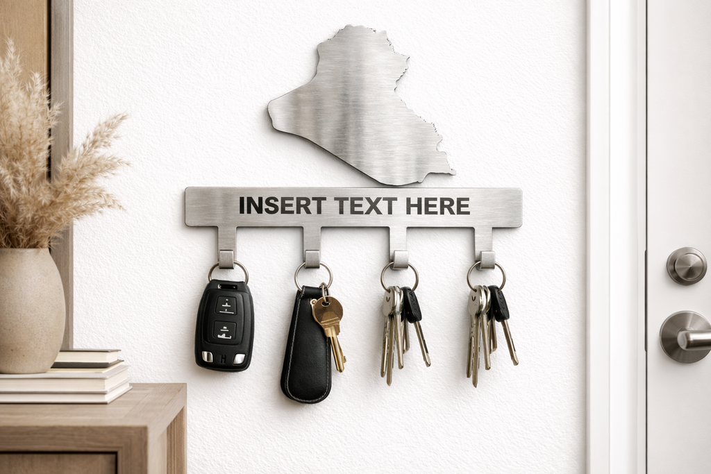 Iraq Map Outline Key Holder