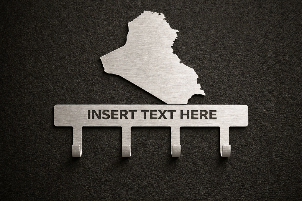 Iraq Map Outline Key Holder